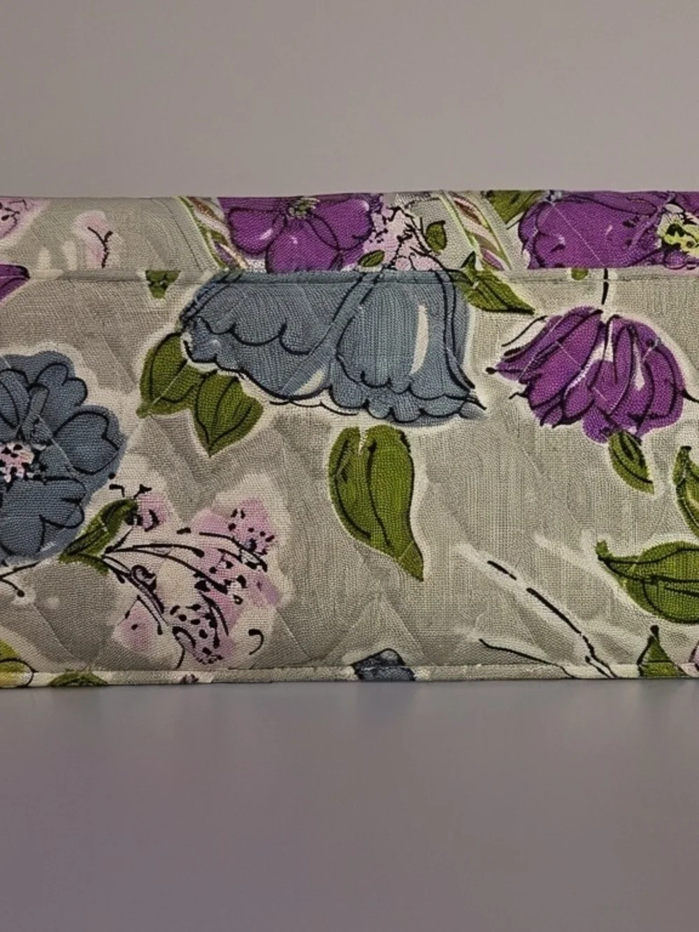 Vera Bradley Floral Wallet Clutch - Gray Purple & Green - Picture 3 of 6